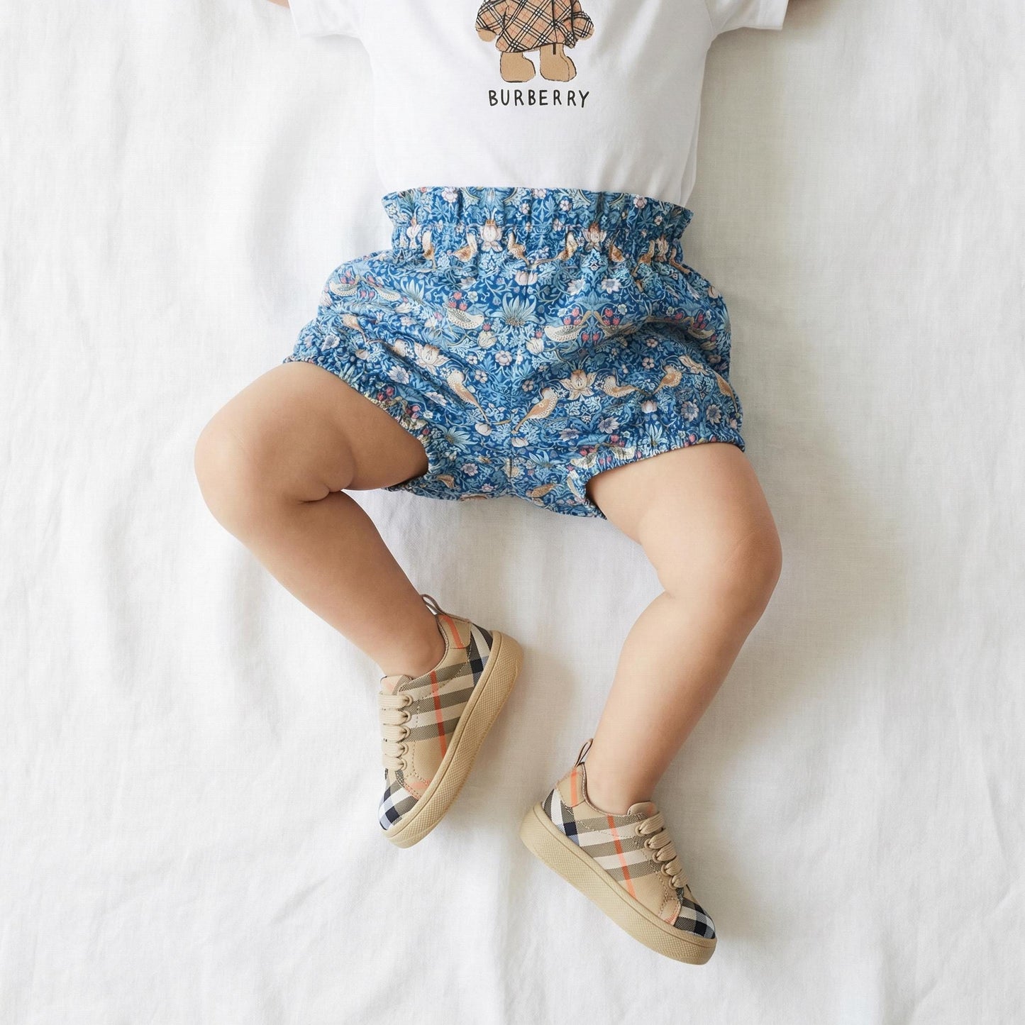 Liberty London Nappy Cover, Floral-Print Bloomer, Handmade Sustainable Ethical-wear, Cotton Tana Lawn Swimsuit Bermuda