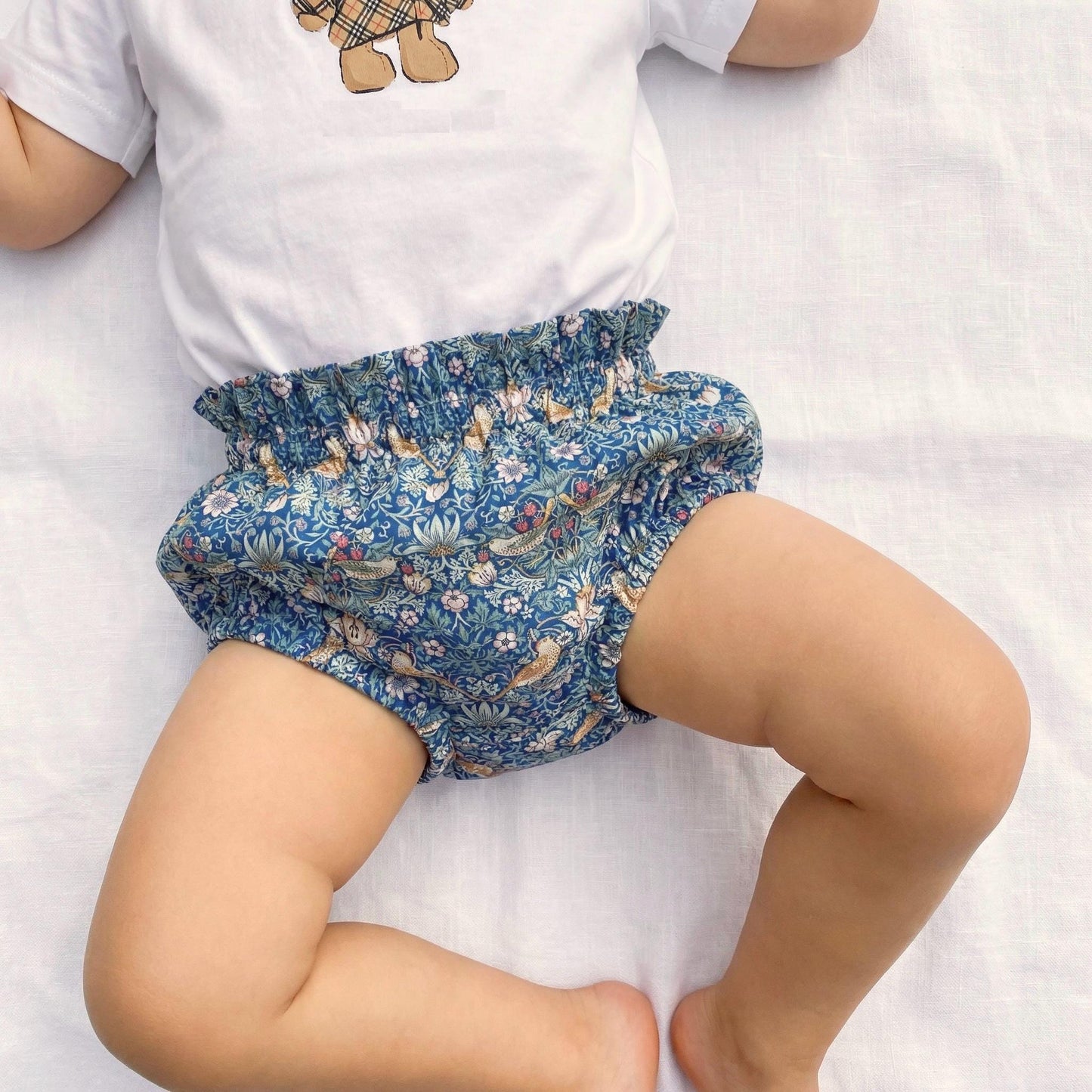 Liberty London Nappy Cover, Floral-Print Bloomer, Handmade Sustainable Ethical-wear, Cotton Tana Lawn Swimsuit Bermuda