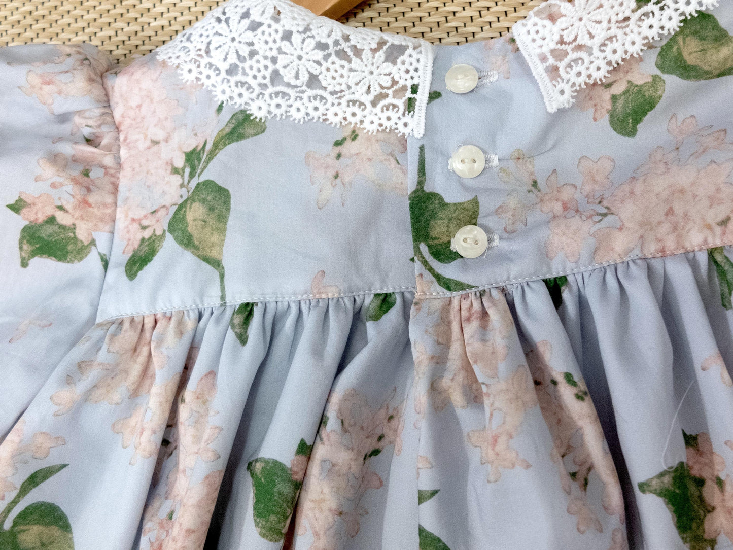 Liberty London Smock Dress, Floral-Print Peter-Pan Collared Handmade Children-wear, Sustainable Cotton Clothing, Long-sleeved Dress