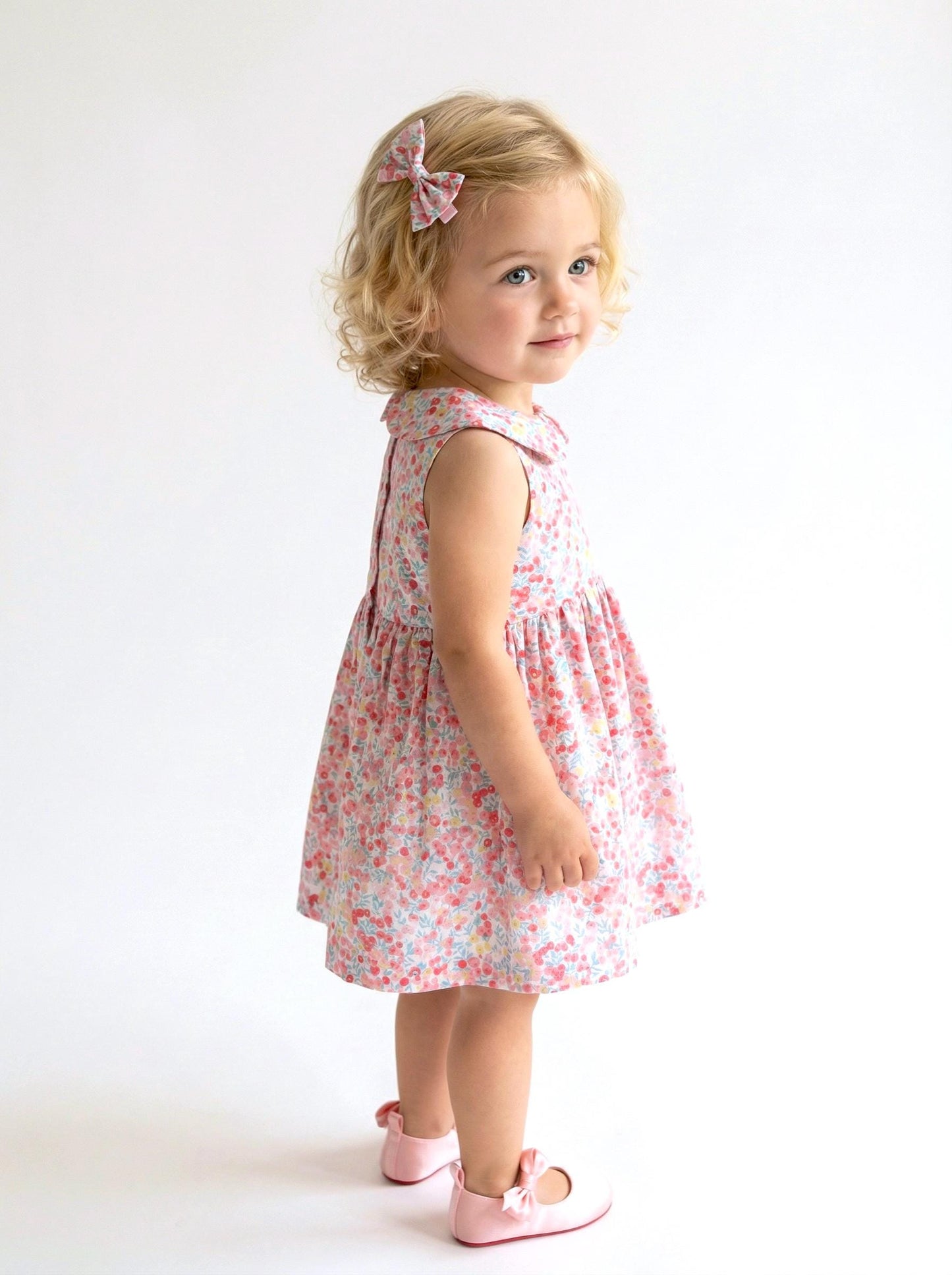 Square Neck Liberty Print Fabric Dress: Puffy Balloon Sleeves, Wiltshire Berries Olive