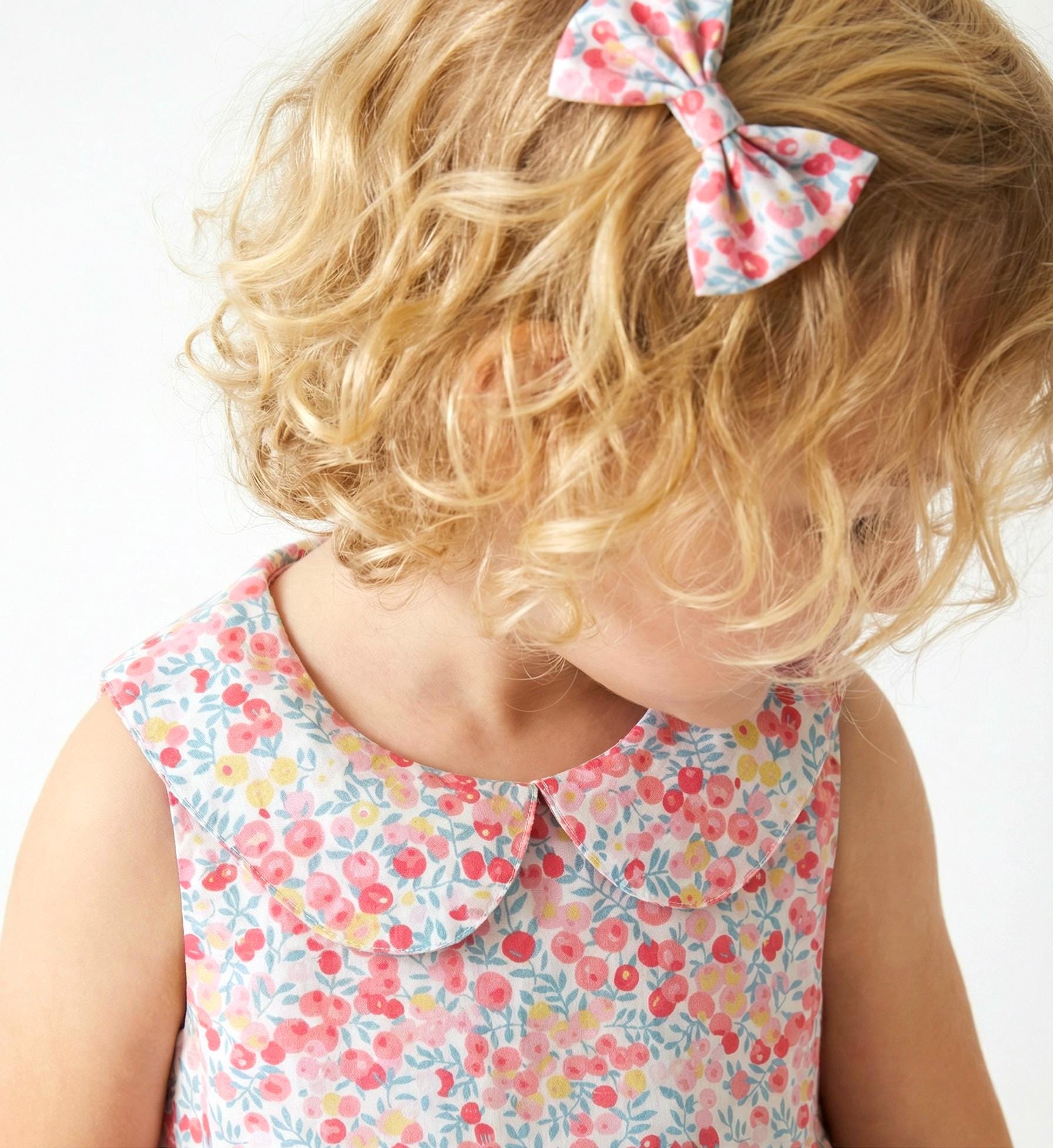 Square Neck Liberty Print Fabric Dress: Puffy Balloon Sleeves, Wiltshire Berries Olive