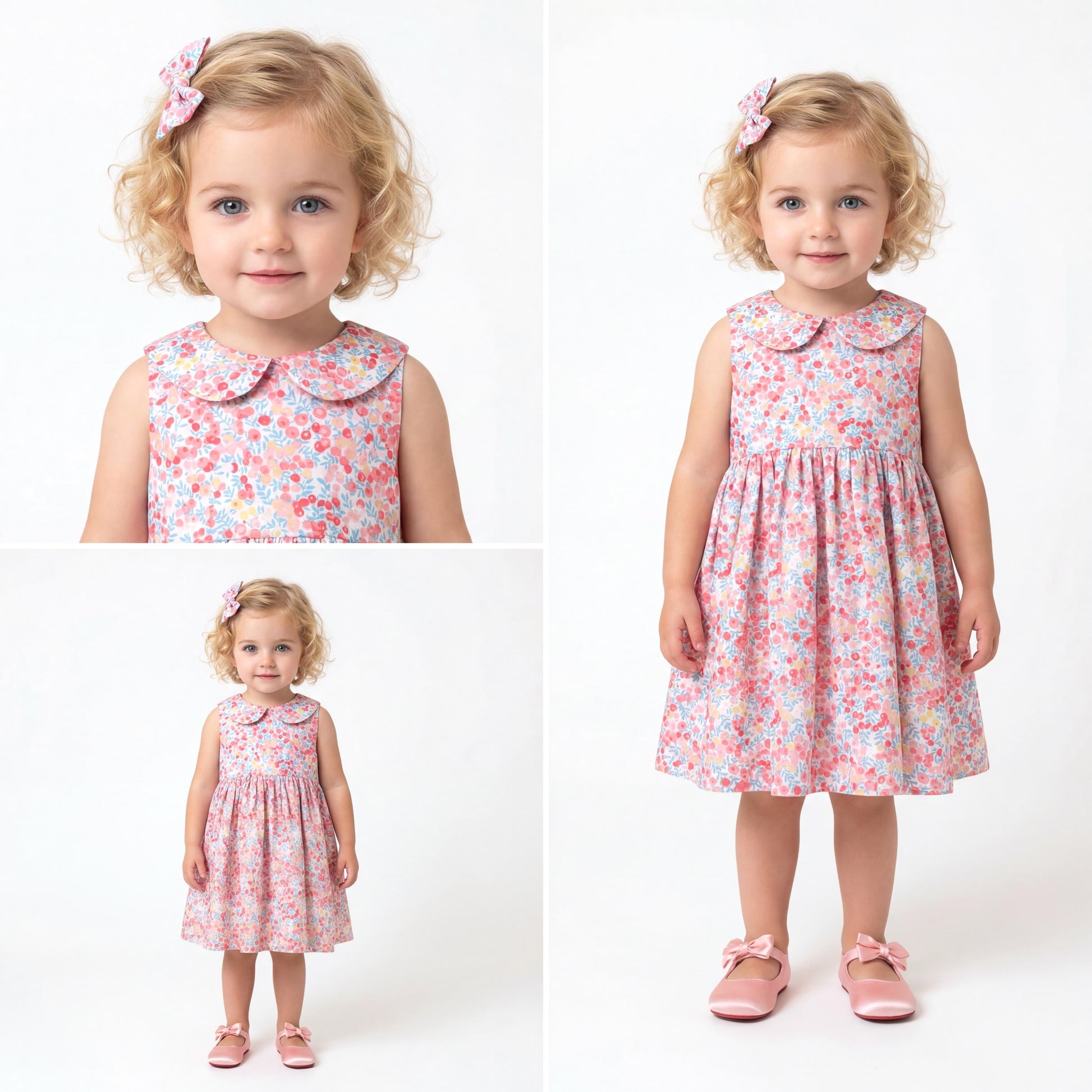 Square Neck Liberty Print Fabric Dress: Puffy Balloon Sleeves, Wiltshire Berries Olive