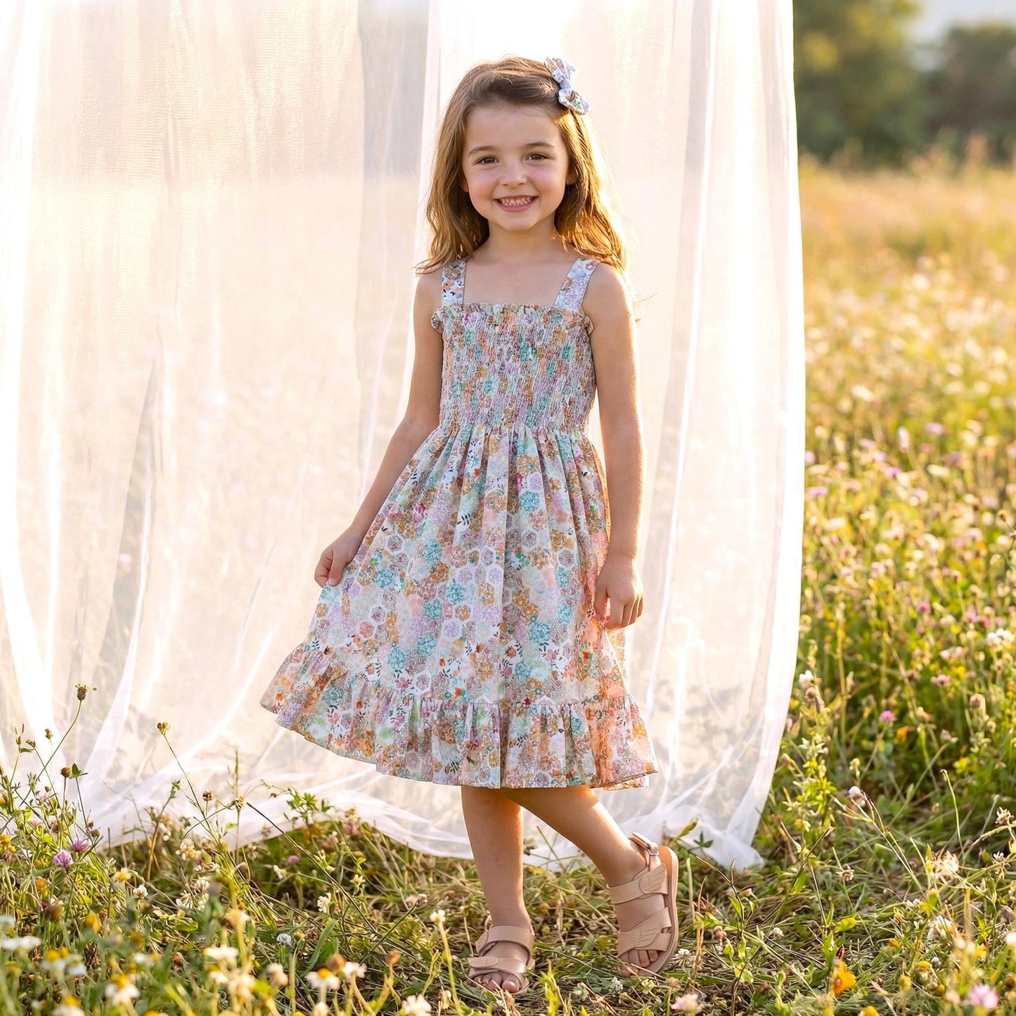 Liberty London Smock Shirred Sundress, Personalised Handmade Children Clothing, Sustainable Tailoring Outfits, Cotton Ethical-wear