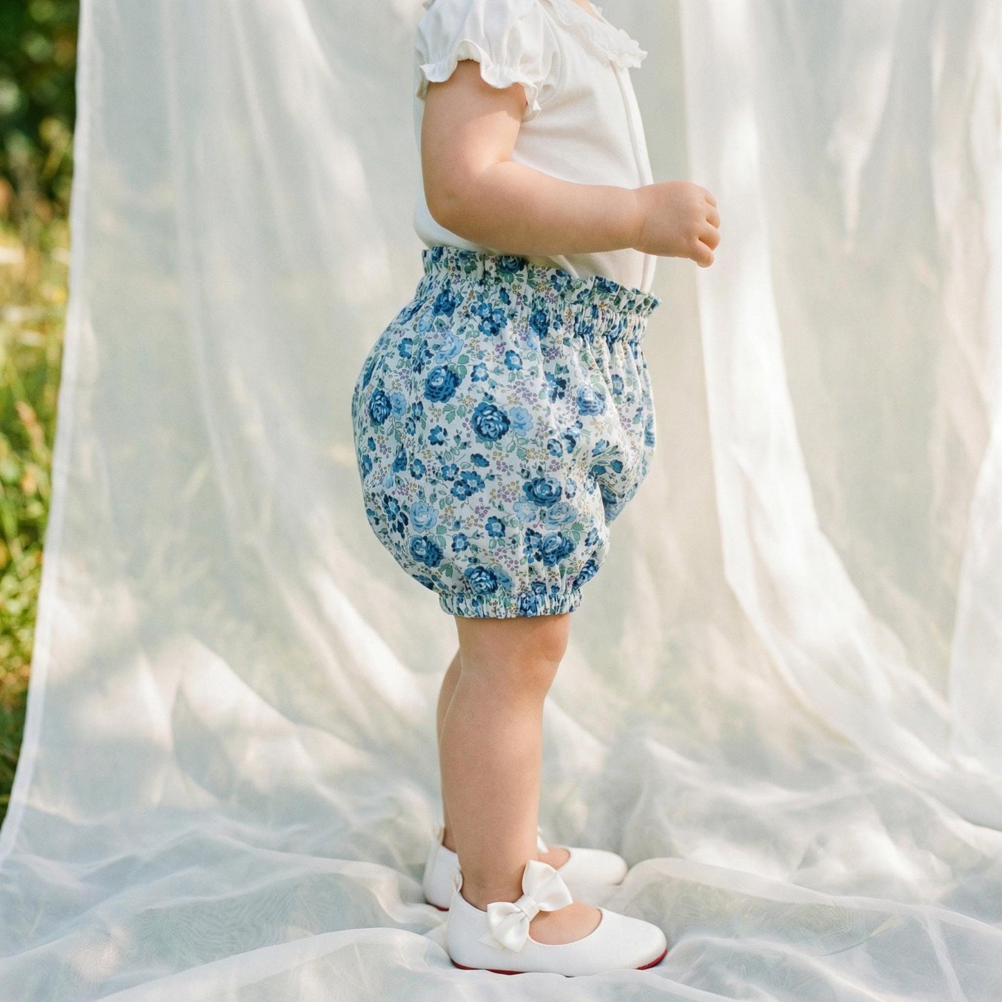 Liberty London Handmade Bloomer, Floral-print Nappy Cover, Sustainable Eco-friendly Children-wear, Personalised Tailoring Cotton Clothing
