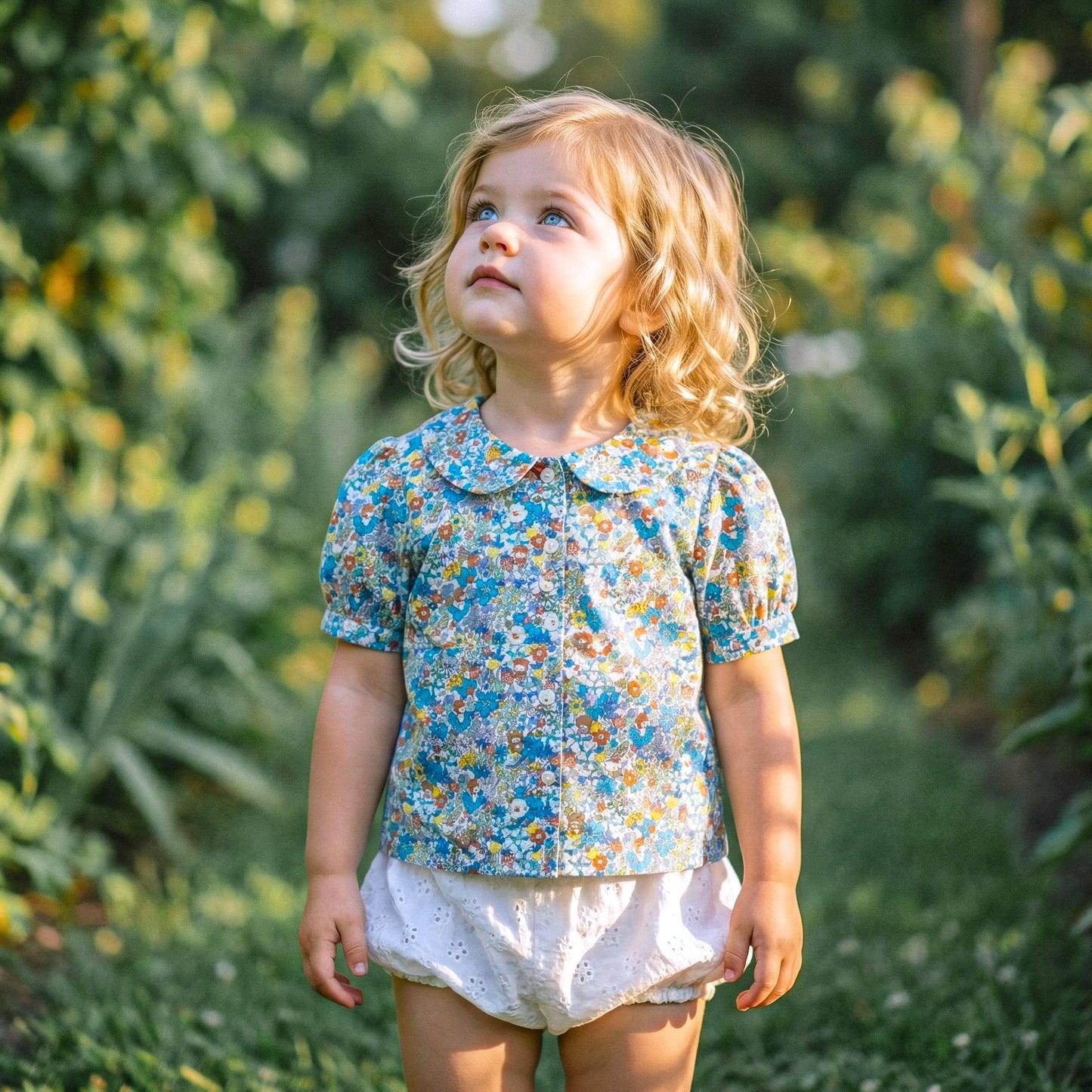 SET 2 Liberty London Baby Floral Long Sleeve Blouse Bloomers Set