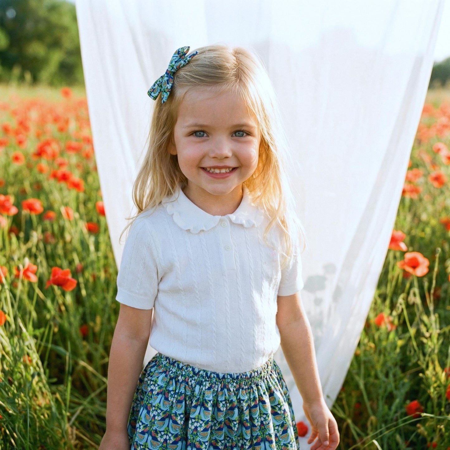 Liberty London Floral-Print Knee-length Skirt, Handmade Ditsy Botanical Children-wear, Personalised Cotton Clothing, Lightweight Outfits