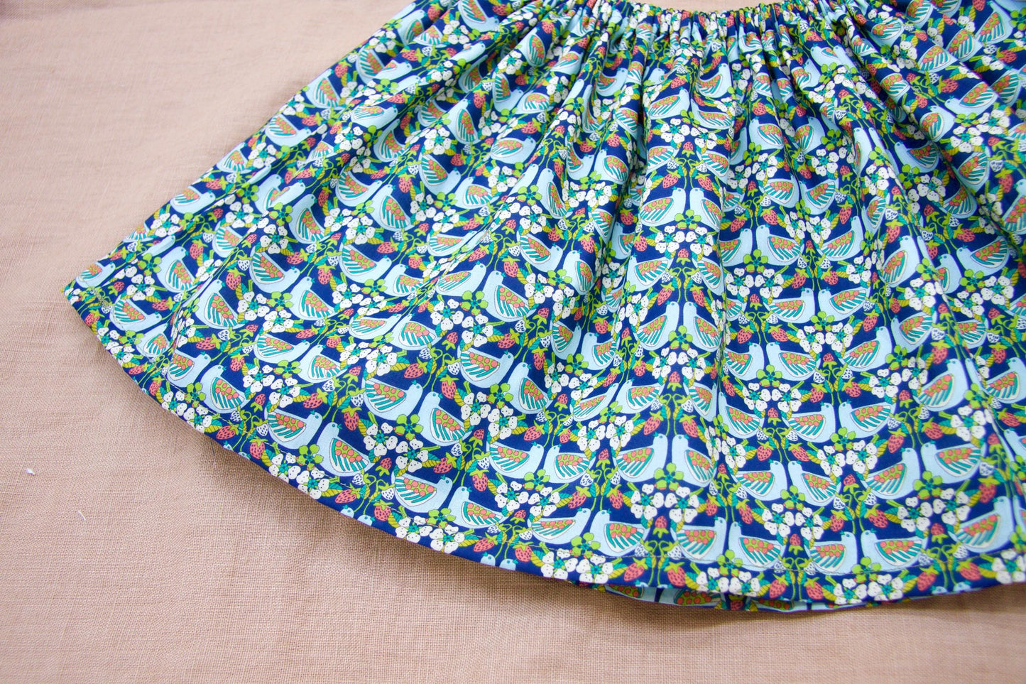 Liberty London Floral-Print Knee-length Skirt, Handmade Ditsy Botanical Children-wear, Personalised Cotton Clothing, Lightweight Outfits