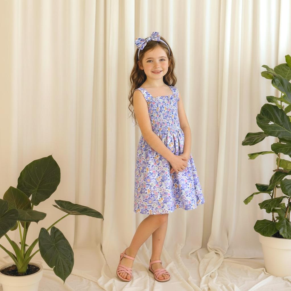 Ruffle Collar Liberty Print Dress Long Sleeve Winter Floral Print