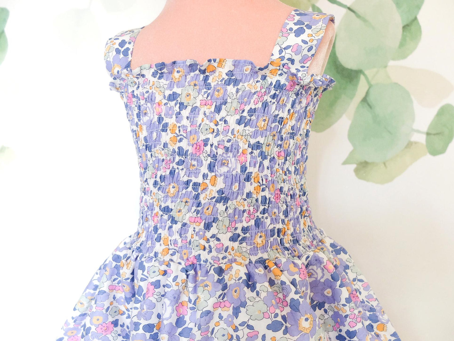 Ruffle Collar Liberty Print Dress Long Sleeve Winter Floral Print