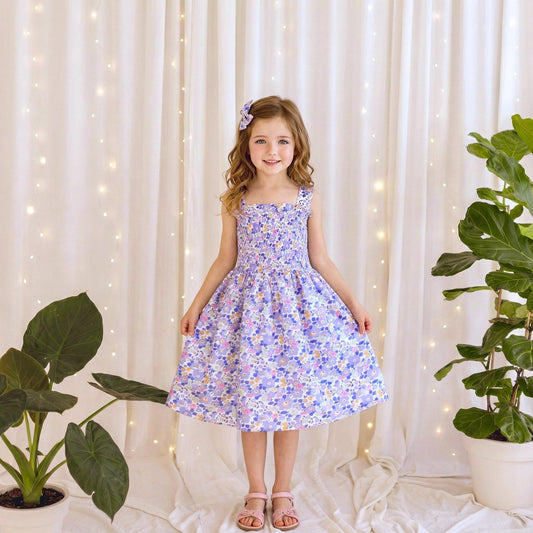 Ruffle Collar Liberty Print Dress Long Sleeve Winter Floral Print