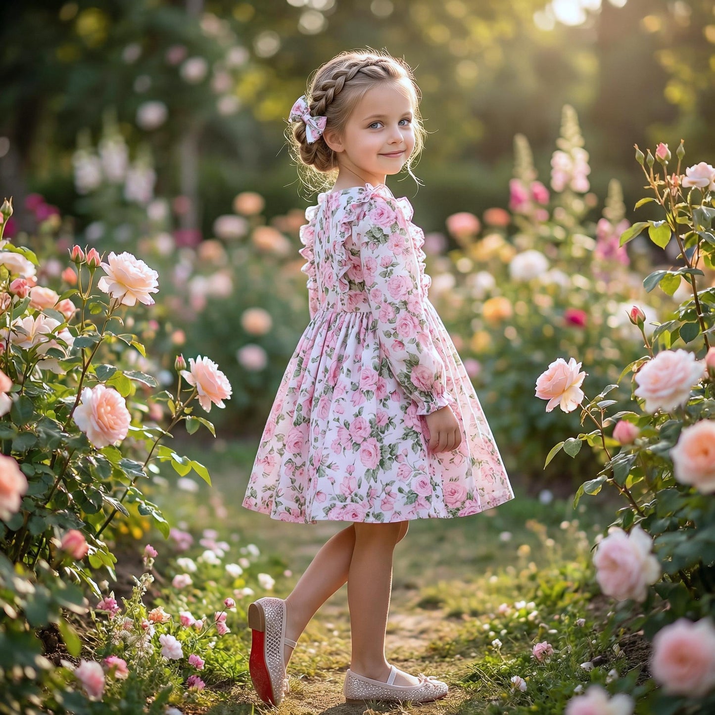 Liberty London Wedding Flower Girl Dress, Handmade Heirloom Children Clothing, Sustainable Tailoring Floral-Print Outfits