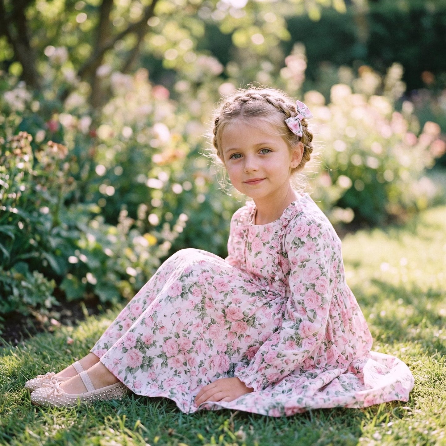 Liberty London Wedding Flower Girl Dress, Handmade Heirloom Children Clothing, Sustainable Tailoring Floral-Print Outfits