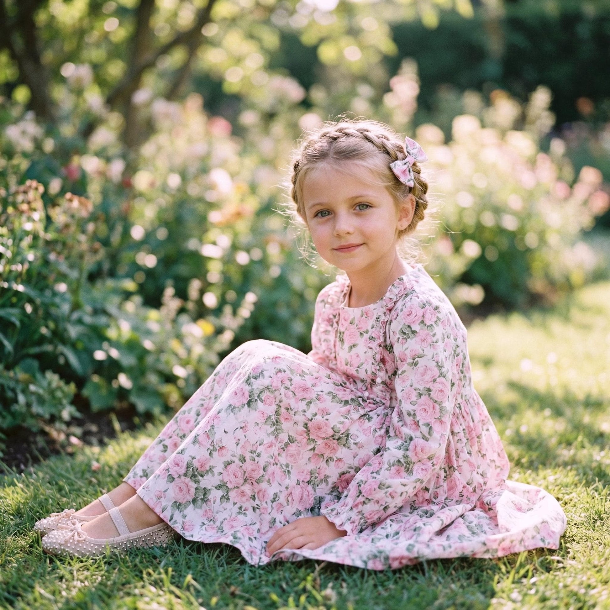 Liberty London Wedding Flower Girl Dress, Handmade Heirloom Children Clothing, Sustainable Tailoring Floral-Print Outfits