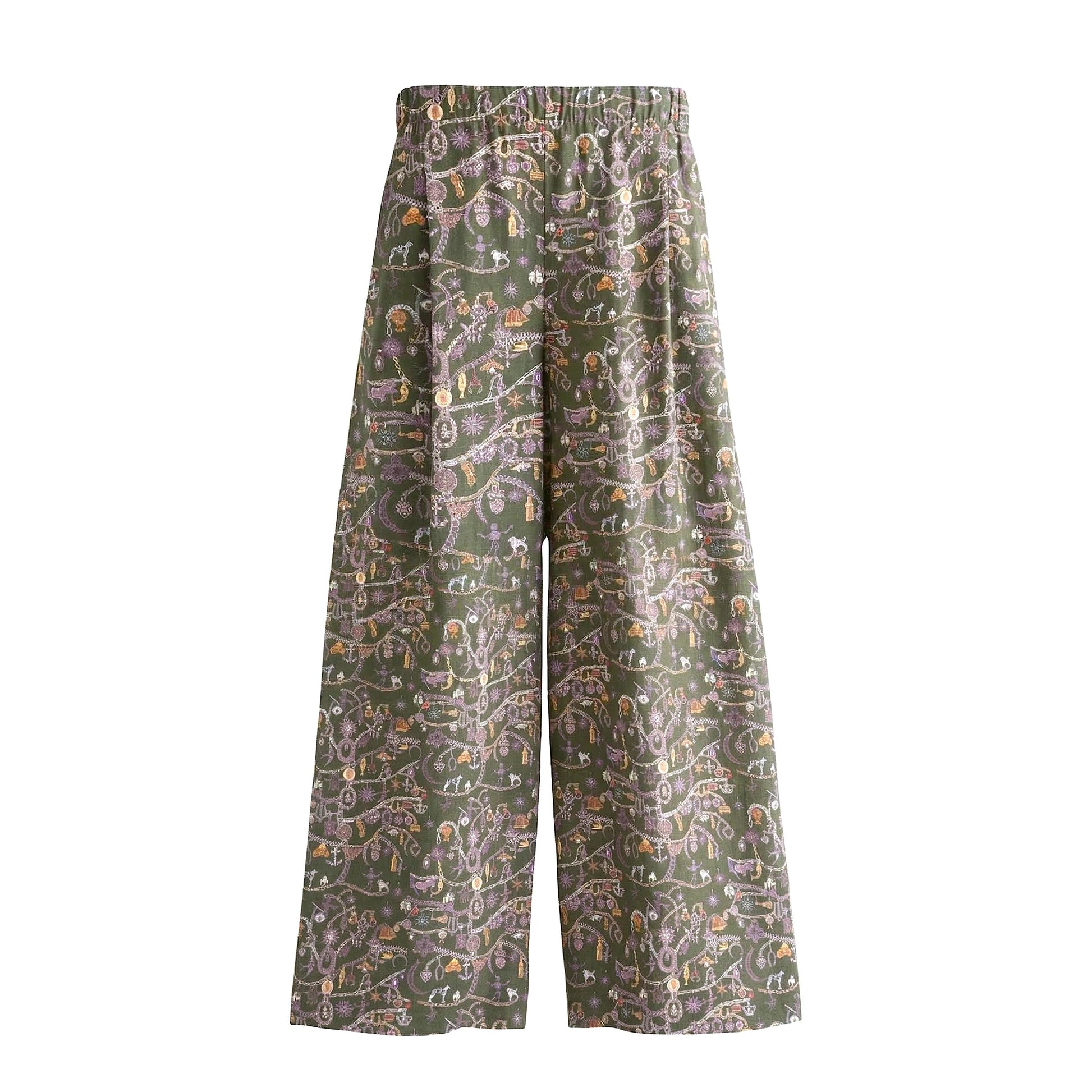 Liberty London Palazzo Pants: Floral Print Wide Leg Trousers