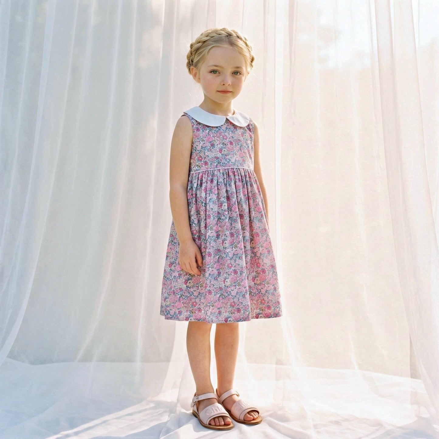 Liberty London Floral Dress: English Cotton Flower Girl Dress