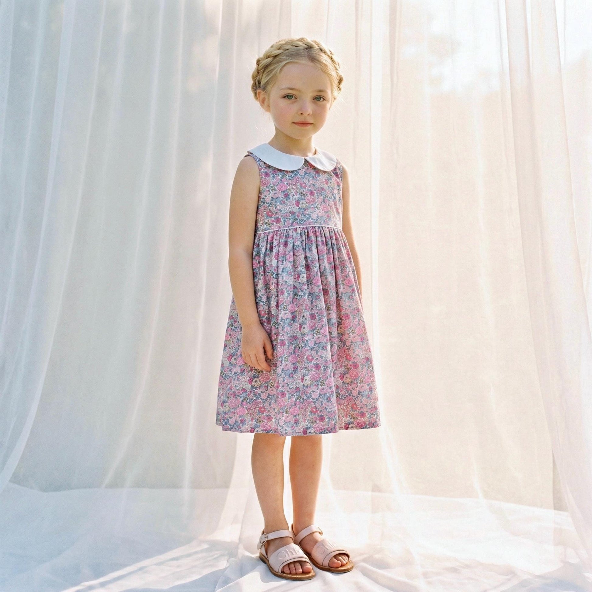 Liberty London Floral Dress: English Cotton Flower Girl Dress