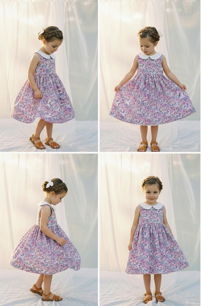 Liberty London Floral Dress: English Cotton Flower Girl Dress