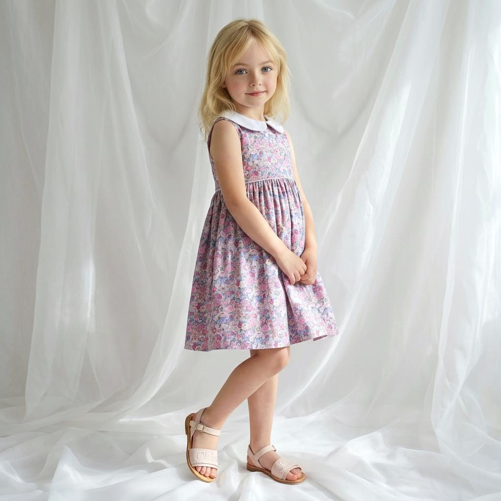 Liberty London Floral Dress: English Cotton Flower Girl Dress