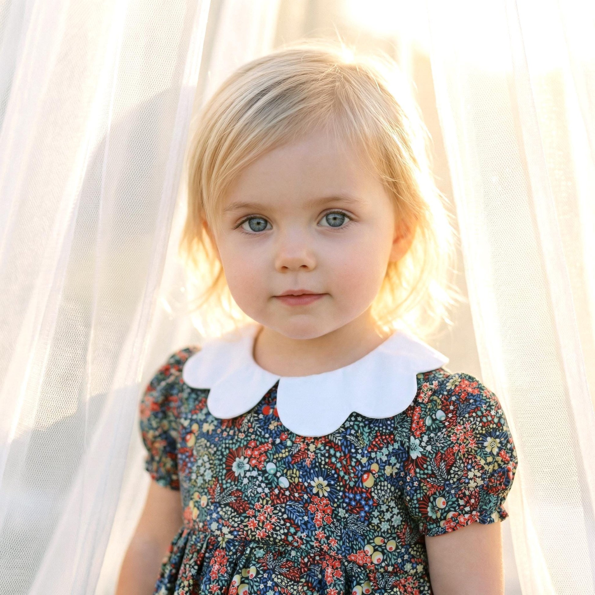 Liberty Baby Bubble Romper: Floral Print, Suspender Onesie