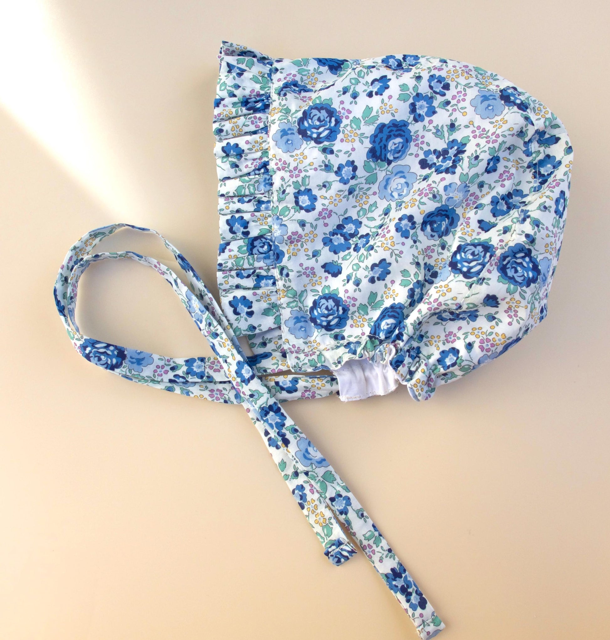 Liberty London Bubble Romper Bonnet, Christening Baptism Outfit, Special Occasion Handmade Children-wear, Heirloom Playsuit