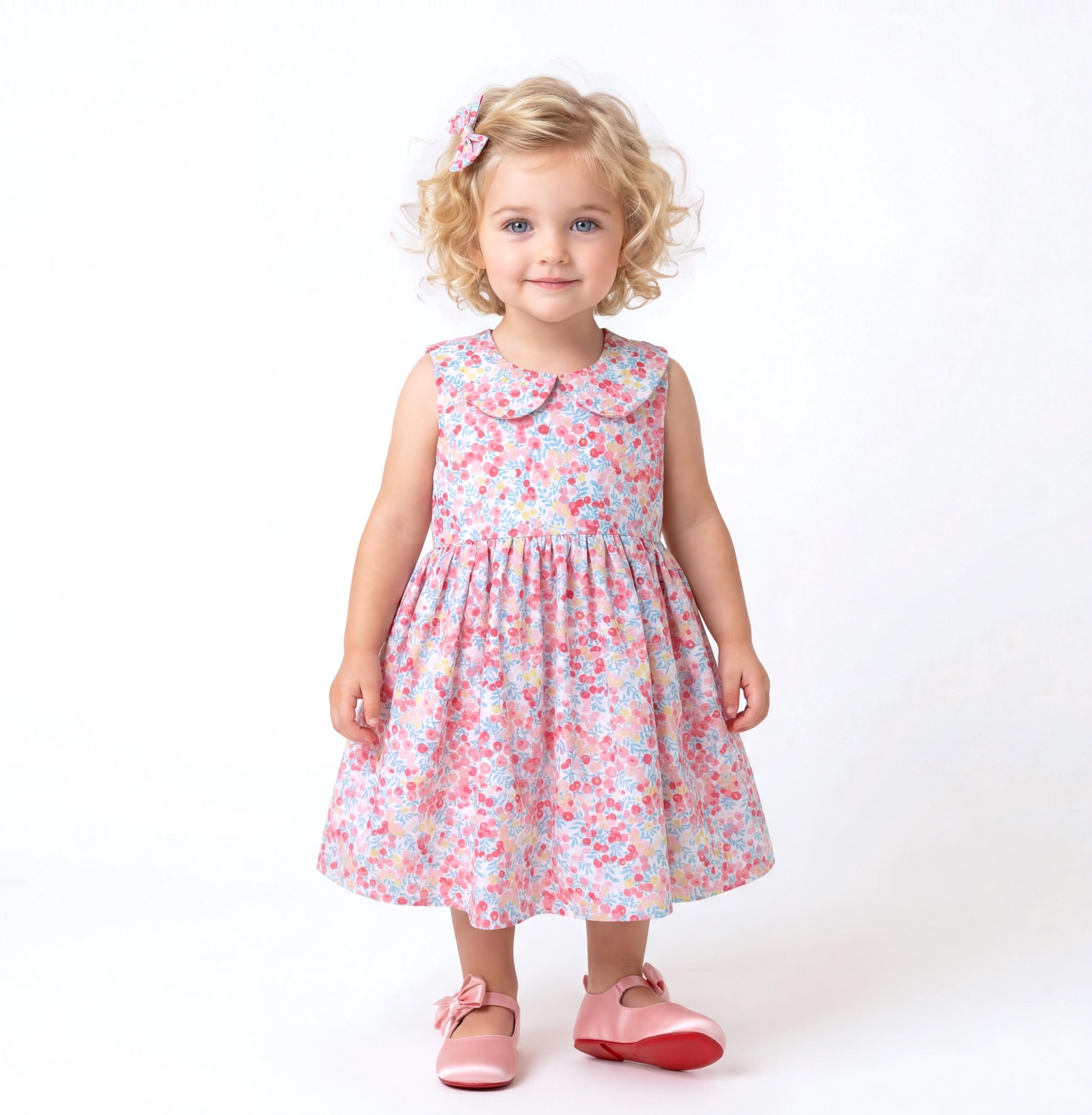 Square Neck Liberty Print Fabric Dress: Puffy Balloon Sleeves, Wiltshire Berries Olive