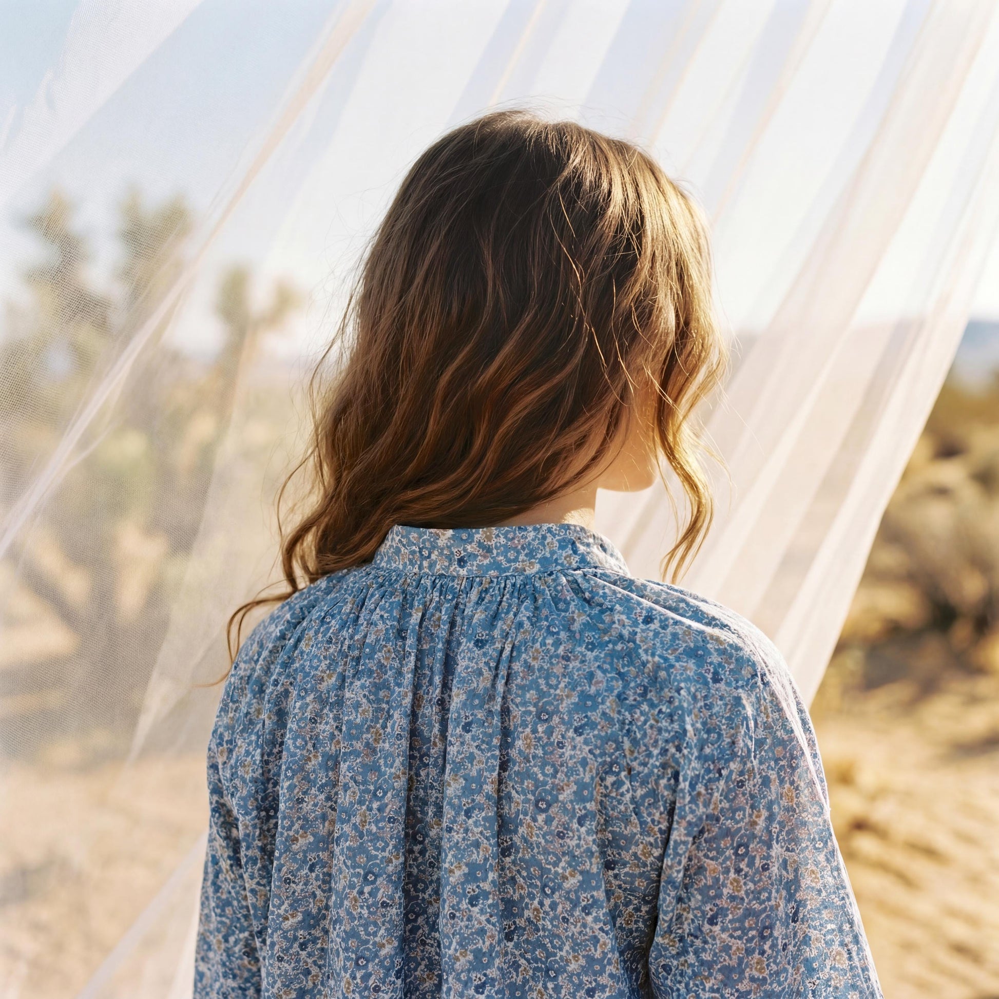 Liberty London Mandarin Collared Button-Up Blouse, Peasant Gathered Botanical Chemise, Handcrafted Womenswear, Sustainable Clothing