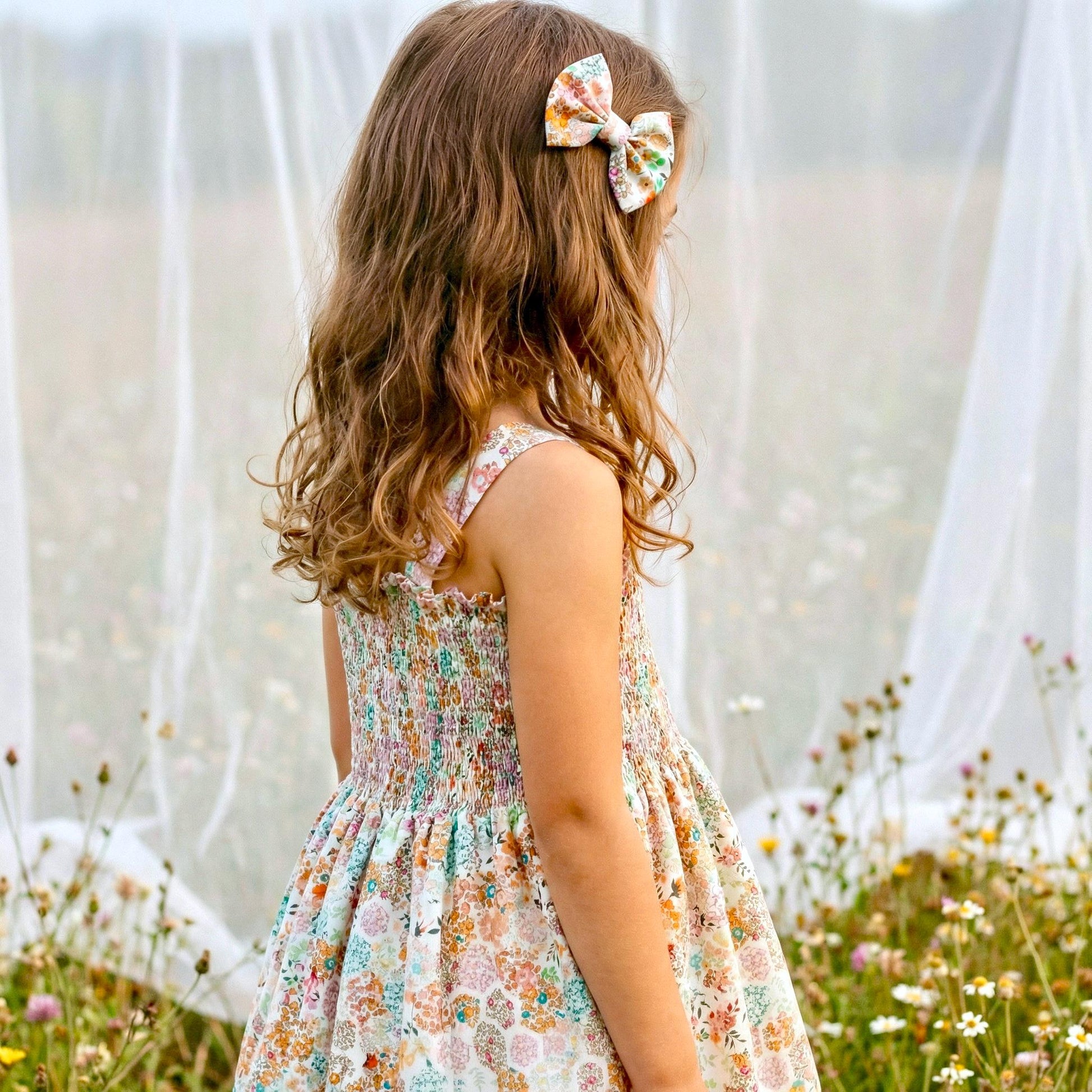 Liberty London Smock Shirred Sundress, Personalised Handmade Children Clothing, Sustainable Tailoring Outfits, Cotton Ethical-wear