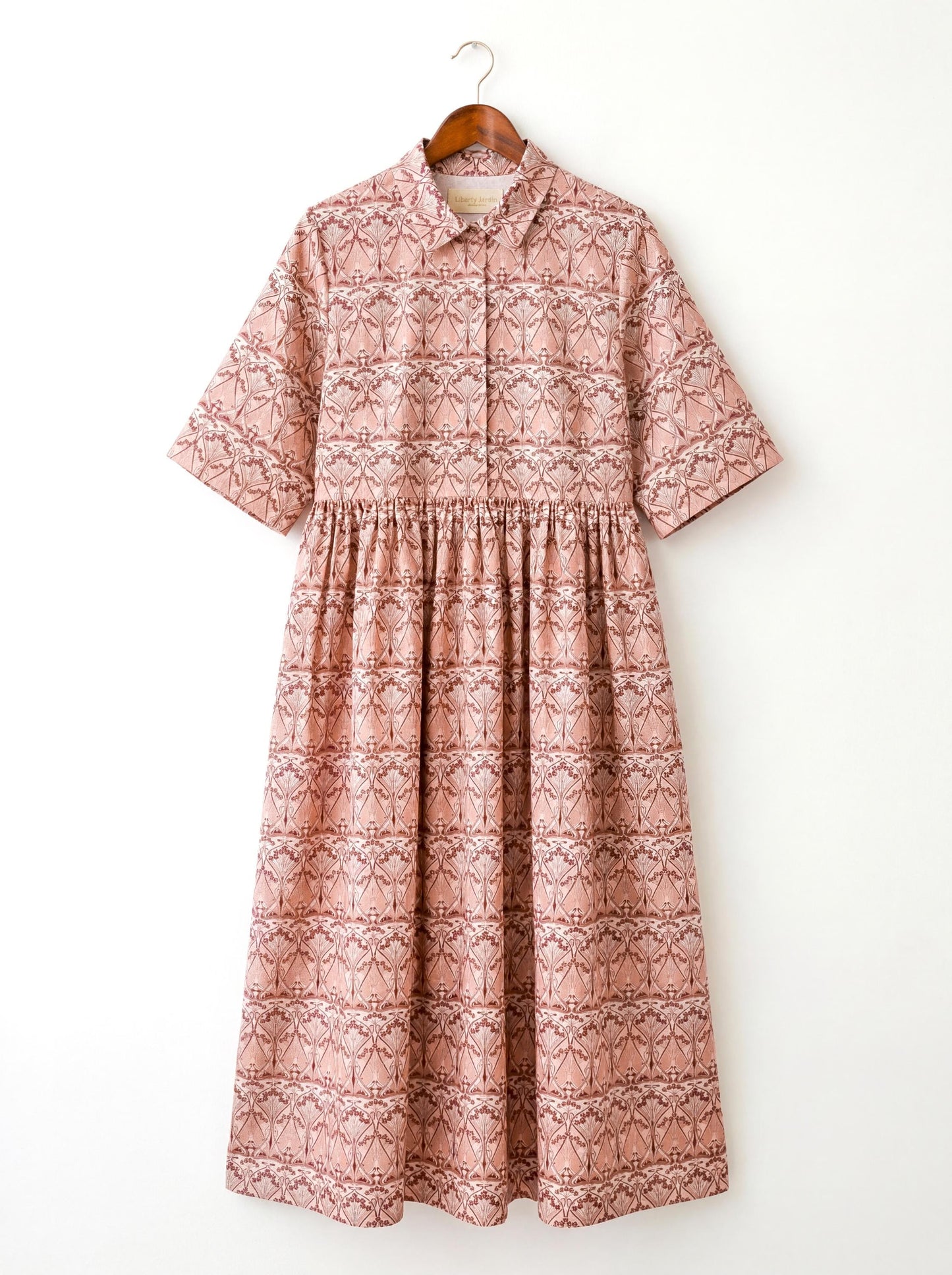 Oversize Liberty London Shirtdress, Collared Kimono Half-sleeved Dress, Handmade Botanical Cotton Clothing, Personalised Womenswear