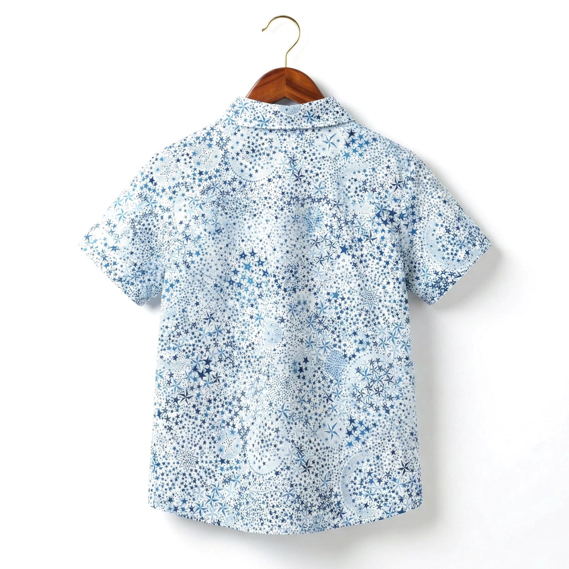 Liberty London Short-sleeved Button-up Shirt, Handmade Botanical Cotton Chemise, Sustainable Personalised Clothing, Customised Children-wear