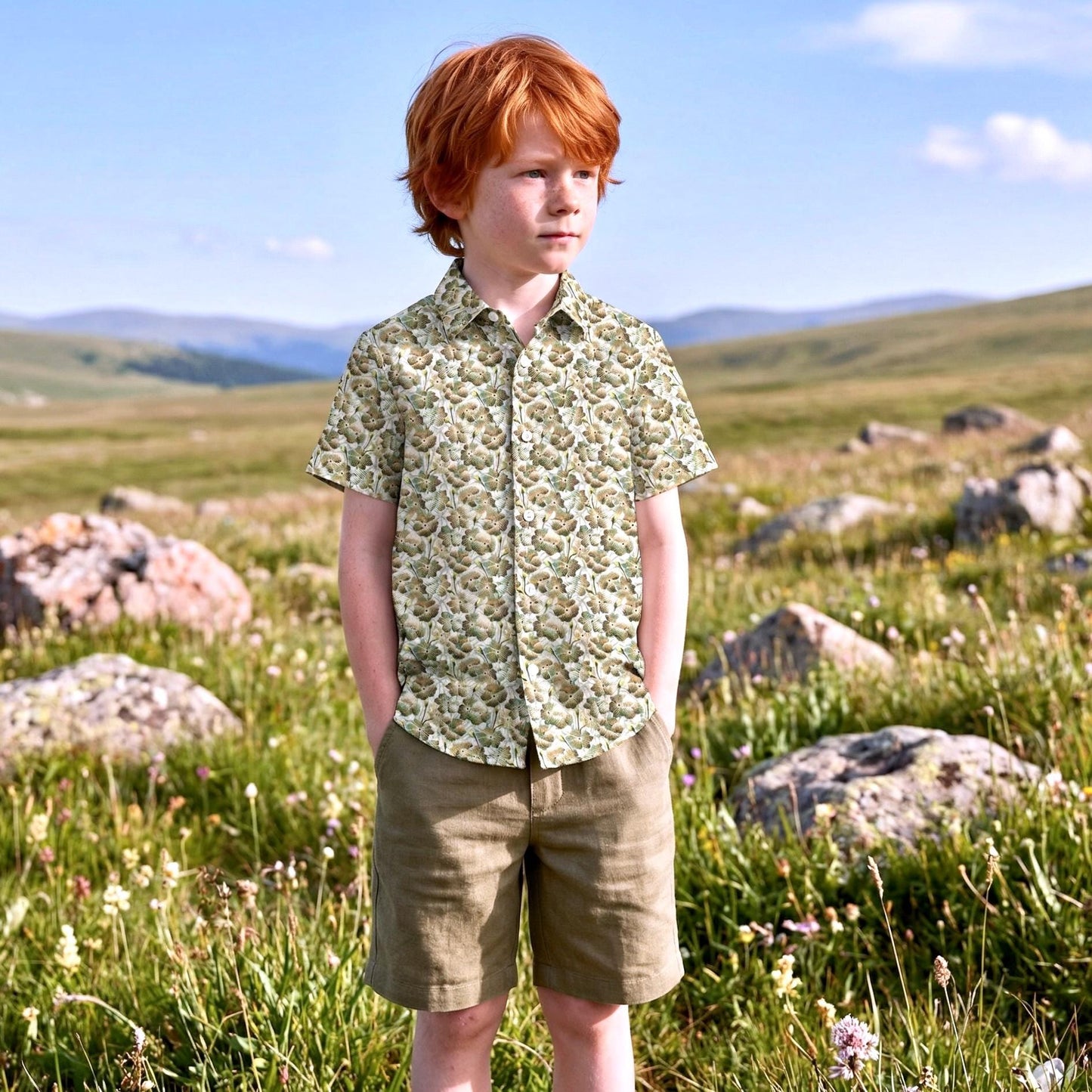 Liberty London Button-up Short-sleeved Shirt, Handmade Cotton Clothing, Tailoring Personalised Chemise, Minimalist Casual Outfits