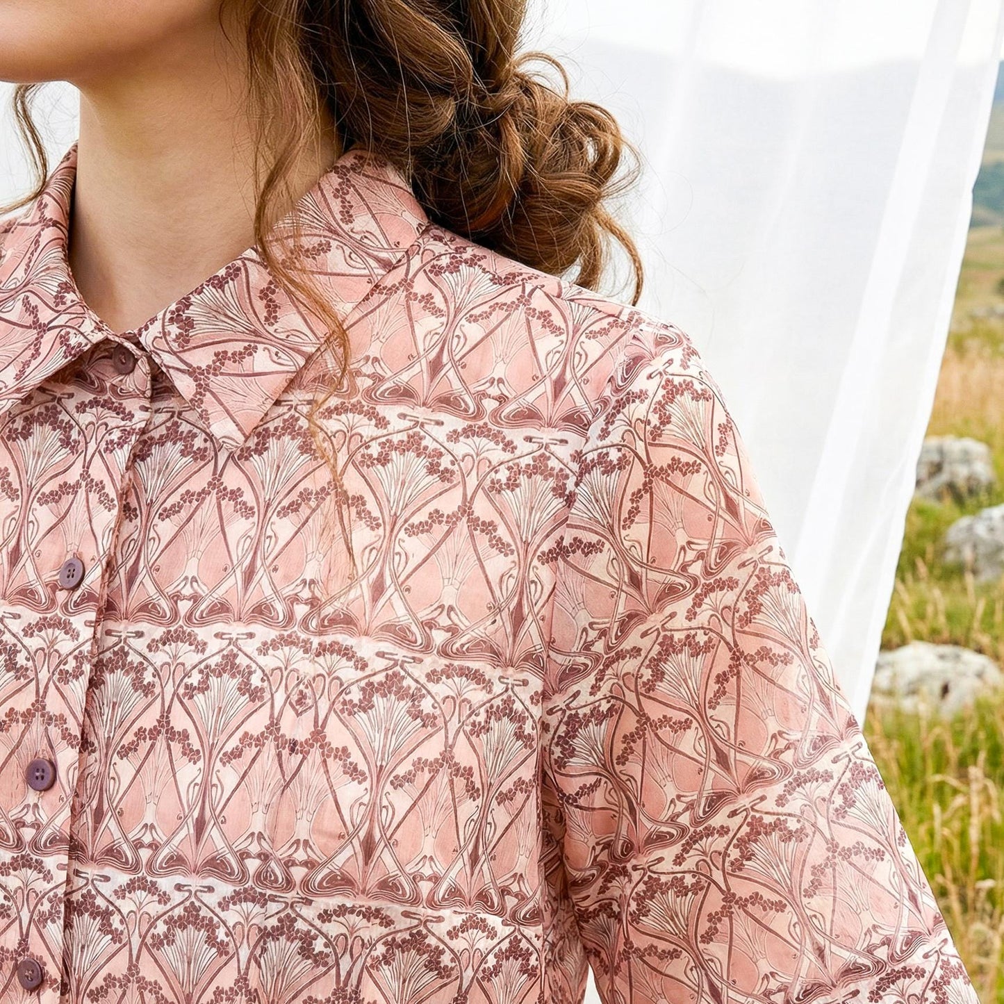 Oversize Liberty London Shirtdress, Collared Kimono Half-sleeved Dress, Handmade Botanical Cotton Clothing, Personalised Womenswear