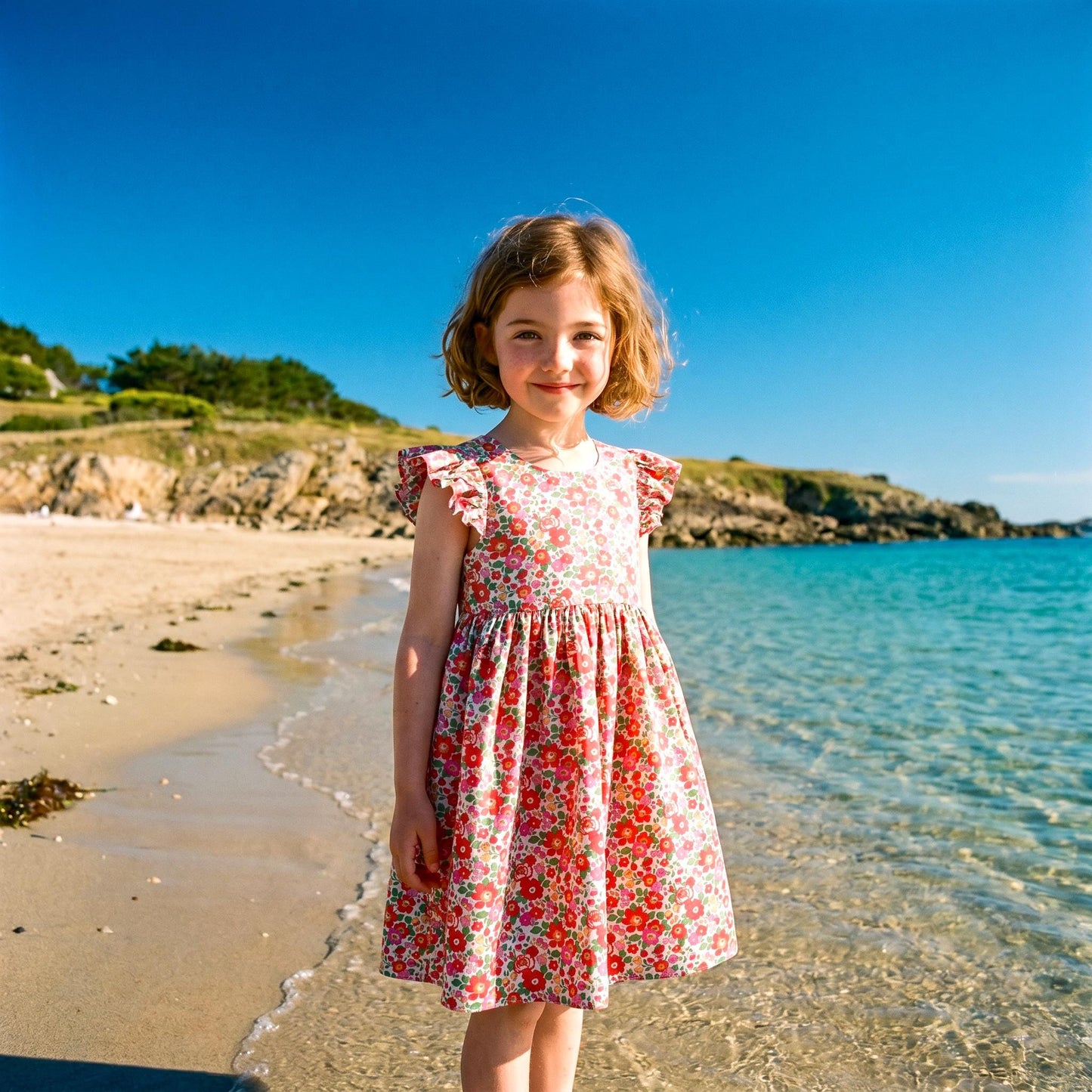 Liberty London Sleeveless Sundress, Handmade Cotton Sustainable Clothing, Personalised Children-wear, Botanical Open Back Dress