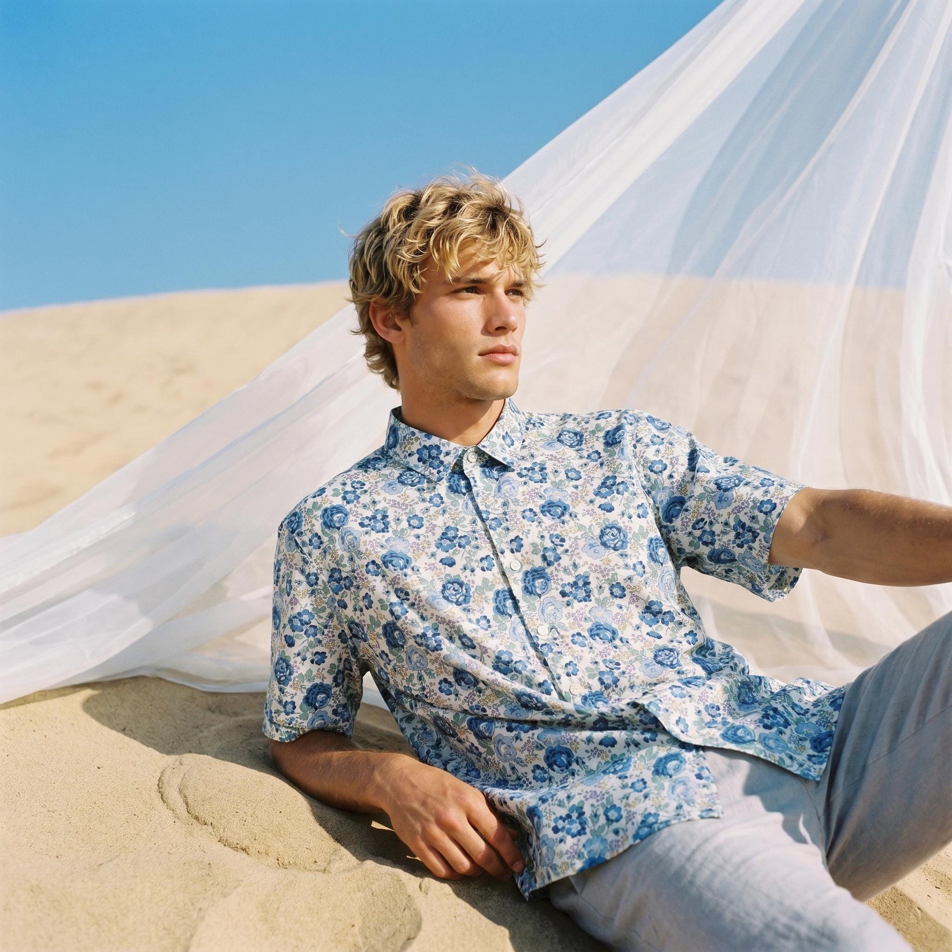 Liberty London Short-sleeved Button-up Cotton Shirt, Handmade Tailoring Chemise, Botanical Sustainable Clothing, Personalised Menswear