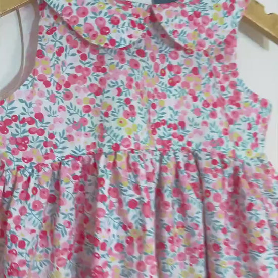 Liberty London Personalised Outfits, Handmade Cotton Minimalist Clothing, Peter Pan Collared Sleeveless Sun Dress