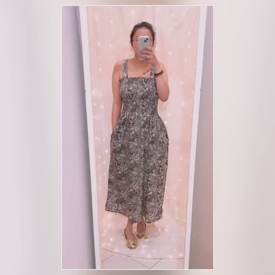 Liberty Smock Dress, Liberty Floral Print, Shirred Floral Dress, Liberty Sun Dress, Liberty Maxi Dress, Ditsy Floral Dress, Liberty Prints
