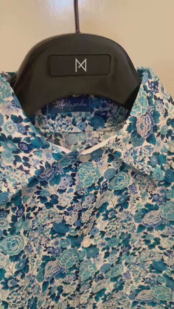 Liberty Boy Shirt - Short Sleeve Button Up Boy Shirt - Liberty of London Print Fabric - Floral Print - Back To School - Button Through Shirt