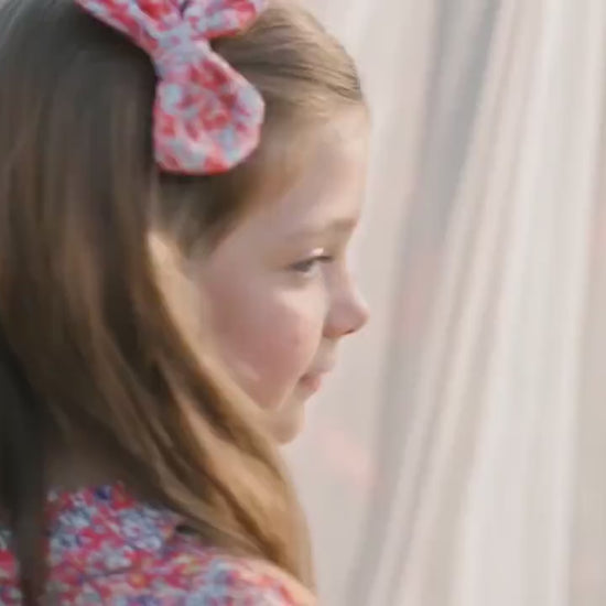 Liberty London Peter-pan Collared Long-sleeved Dress, Ditsy Floral-print Handmade Cotton Clothing, Sustainable Eco-friendly Children-wear