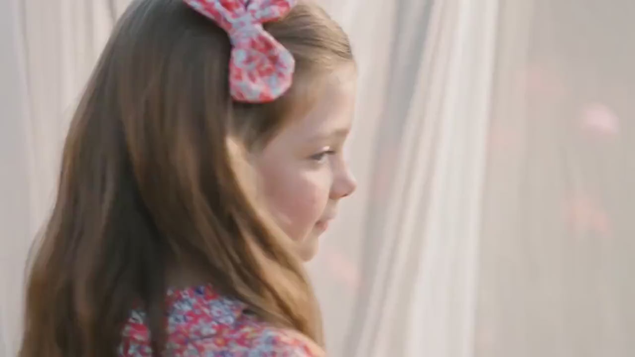 Liberty London Peter-pan Collared Long-sleeved Dress, Ditsy Floral-print Handmade Cotton Clothing, Sustainable Eco-friendly Children-wear