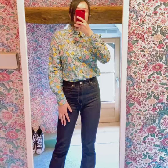 Long Sleeve Liberty London Shirt: Button Through, Ditsy Floral Print