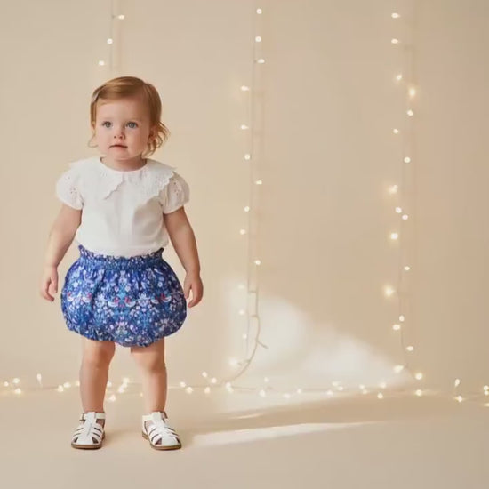 Liberty London Strawberry Thief Bloomer, Ruffle Waist Cotton Nappy Cover