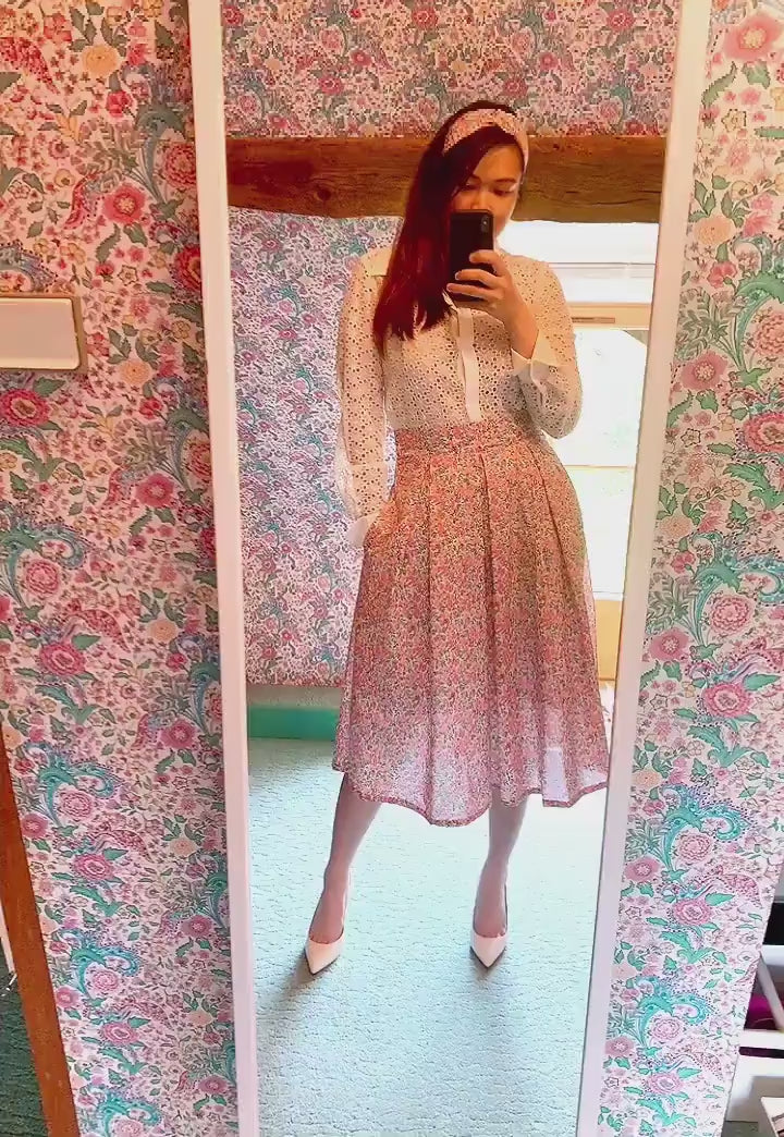 LIBERTY Plated Midi Skirt, Floral Print Midi Skirt, Liberty of London, Liberty Print Fabric, Elegant Midi Skirt, Ditsy Floral Skirt, Cotton