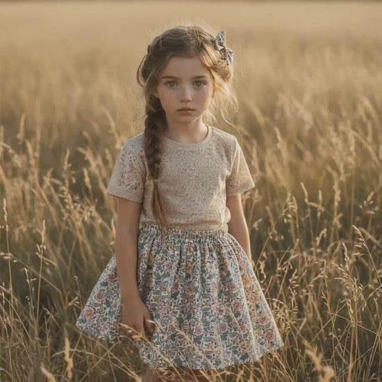 Liberty London Floral-Print Knee-length Skirt, Handmade Ditsy Botanical Children-wear, Personalised Cotton Clothing, Lightweight Outfits