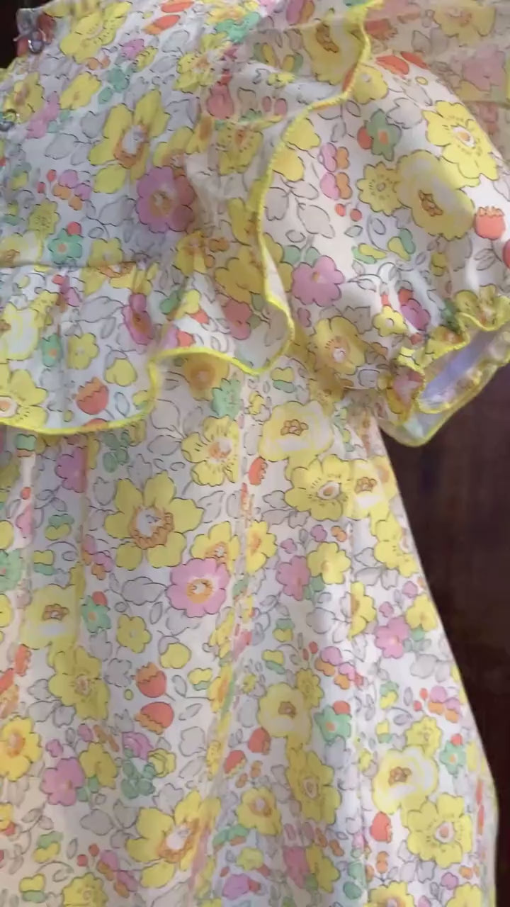 SET Top and bloomer for baby girl - Liberty of London Floral Print Fabric - Baby girl Summer Top and matching Bloomer