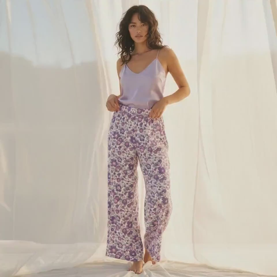 Liberty London Palazzo Trousers, Wide-legged Handmade Personalised Pants, Lightweight Cotton Loungewear Bottoms, Sustainable Clothing