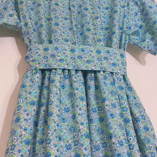 Liberty London Short Sleeves Midi Shirtdress, Handcrafted Womenswear, Sustainable Cotton Clothing, Personalised Versatile Outfits
