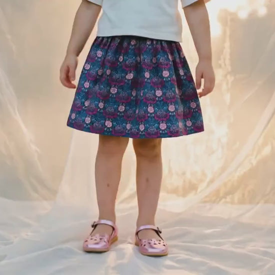 Liberty London Handmade Floral-Print Skirt, Botanical Sustainable Children Clothing, Eco-friendly Cotton Lawn Knee-length Skirt